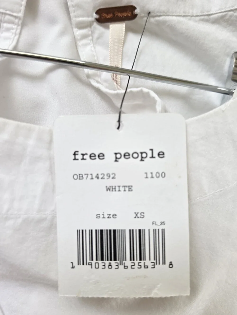 Free People White Cotton Puff-Sleeve Cropped Blouse